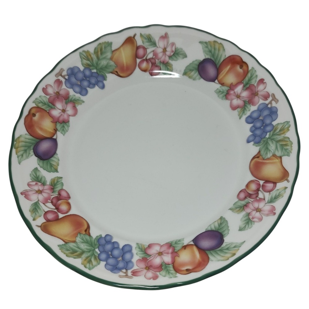 Vintage Epoch Market Day Serving Platter E3801 Fruit And Flowers Scalloped‎ Edge